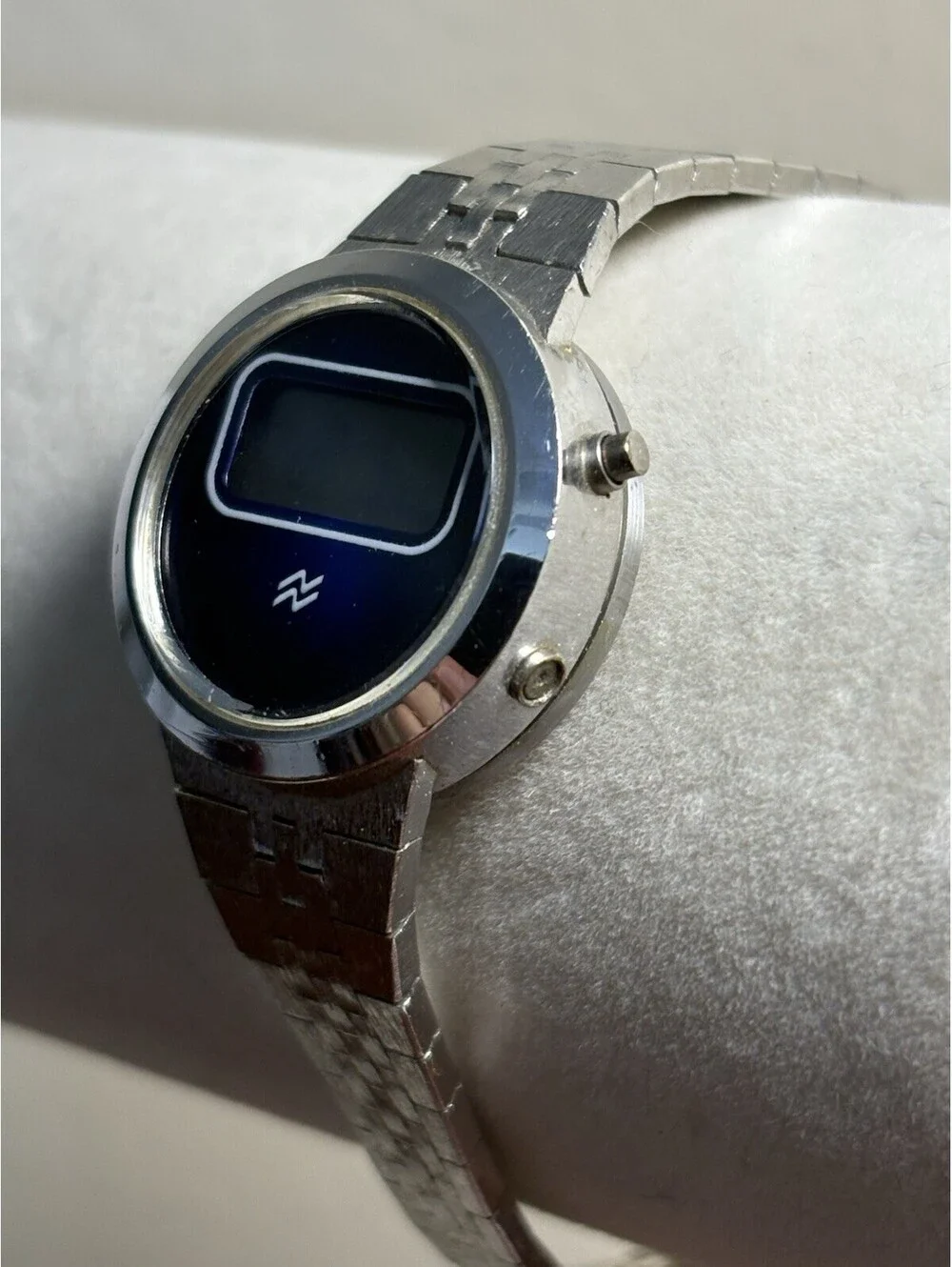 National Semiconductor Watch womens blue  Digital LCD, Adjustable Band Working